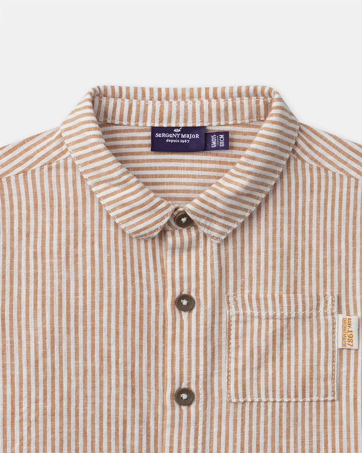 Chemise rayée à manches courtes Coloris orange Sergent Major
