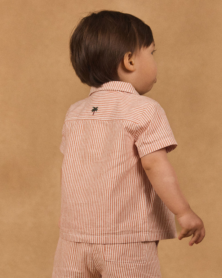 Chemise rayée à manches courtes Coloris orange Sergent Major