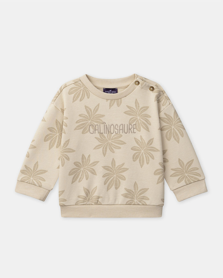 Sweat en molleton imprimé palmiers Coloris beige Sergent Major