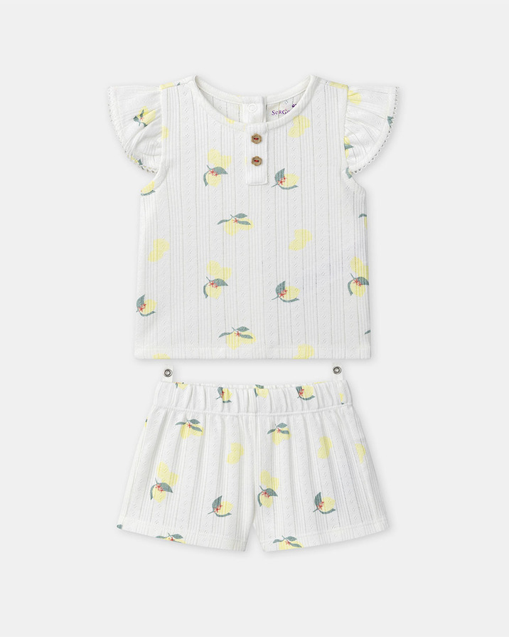 Pyjama deux pièces imprimé citrons Coloris écru Sergent Major