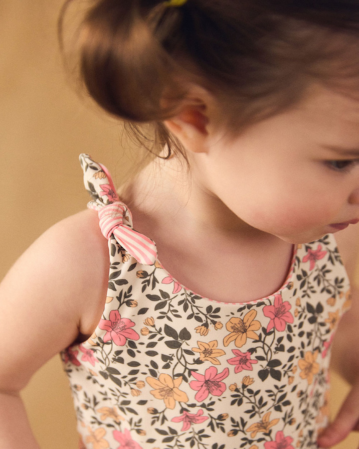 Maillot de bain une pièce réversible imprimé fleuri ou rayé Coloris rose Sergent Major