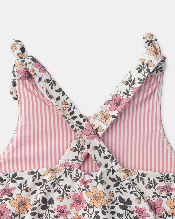 Maillot de bain une pièce réversible imprimé fleuri ou rayé Coloris rose Sergent Major