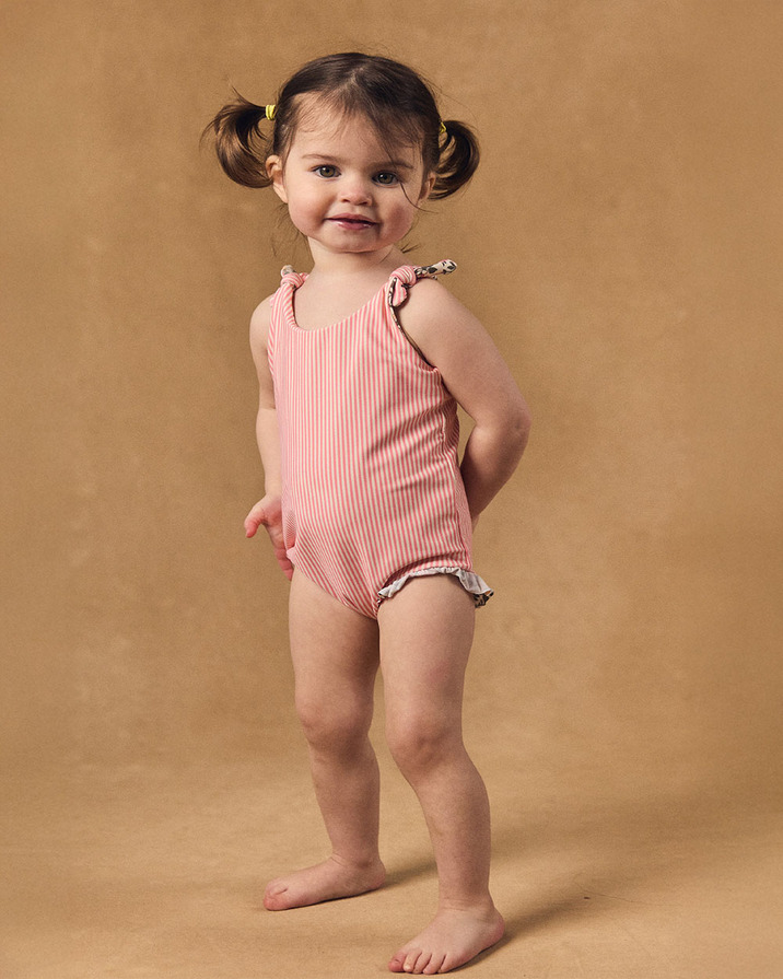 Maillot de bain une pièce réversible imprimé fleuri ou rayé Coloris rose Sergent Major