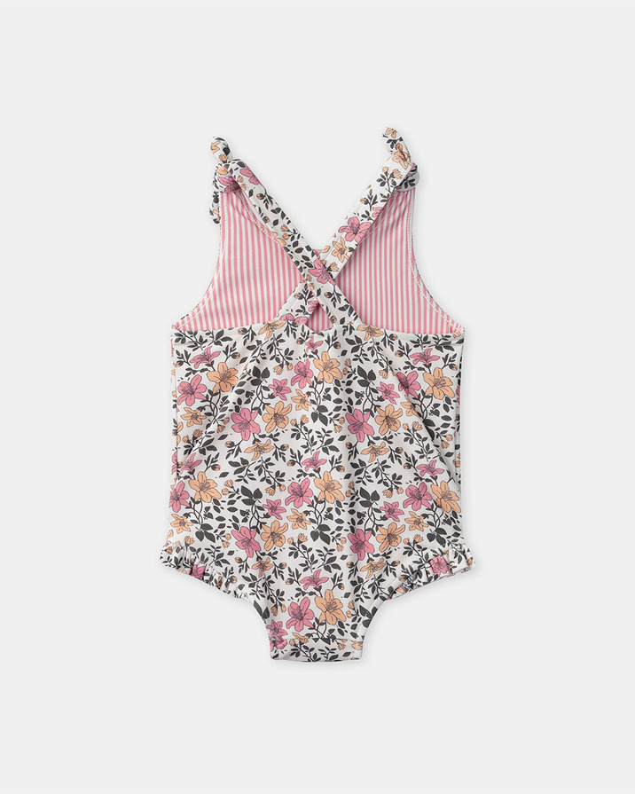Maillot de bain une pièce réversible imprimé fleuri ou rayé Coloris rose Sergent Major