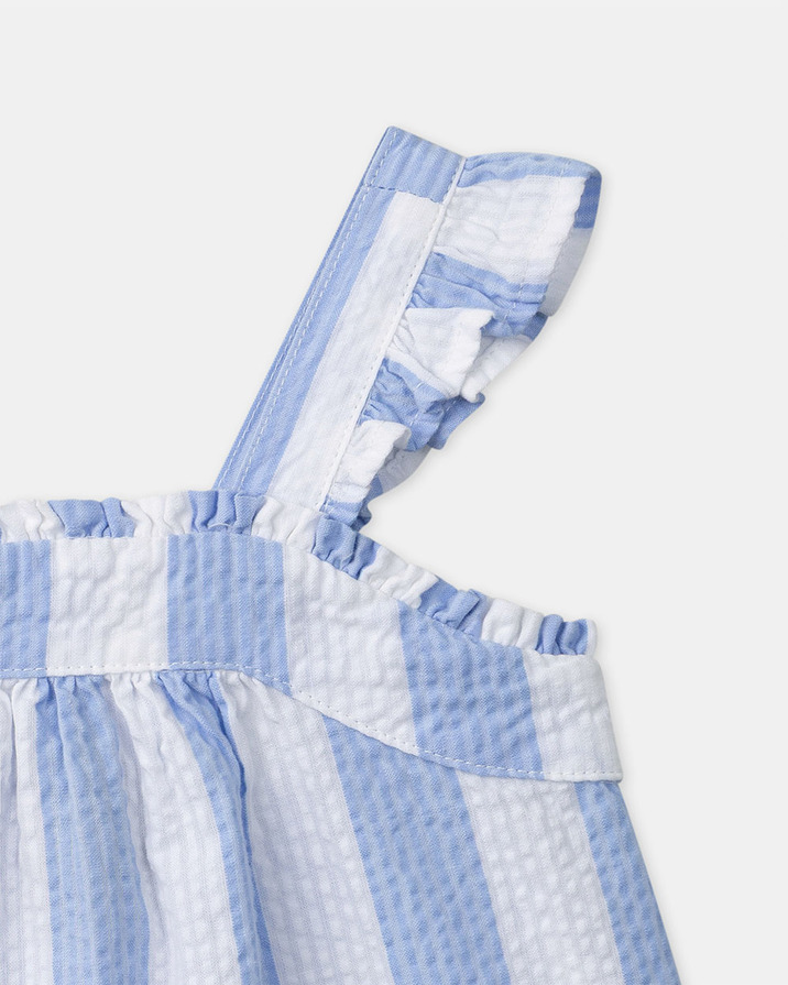 Ensemble d&eacute;bardeur et short &agrave; rayures Coloris bleu  Sergent Major
