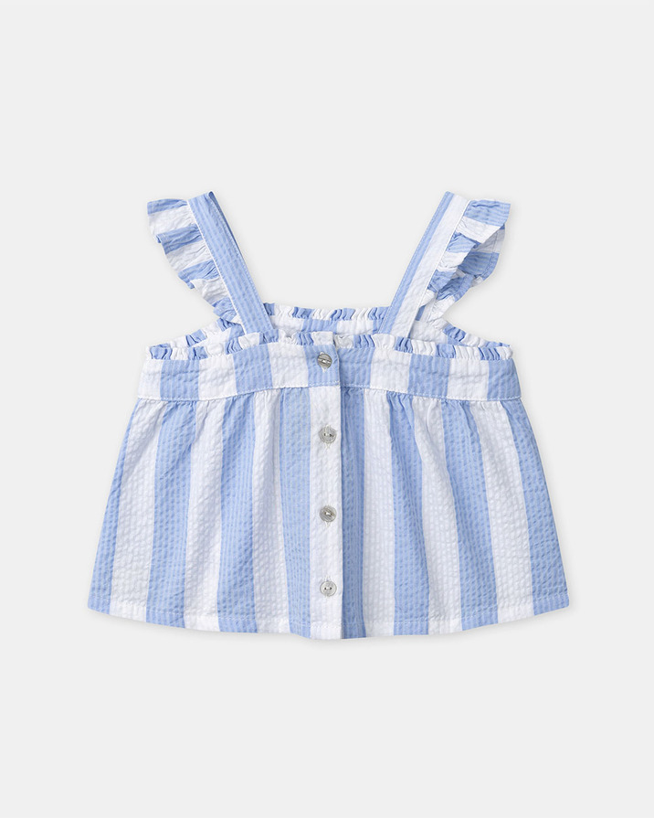 Ensemble d&eacute;bardeur et short &agrave; rayures Coloris bleu  Sergent Major