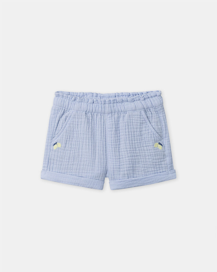 Short en double gaze de coton Coloris bleu ciel Sergent Major