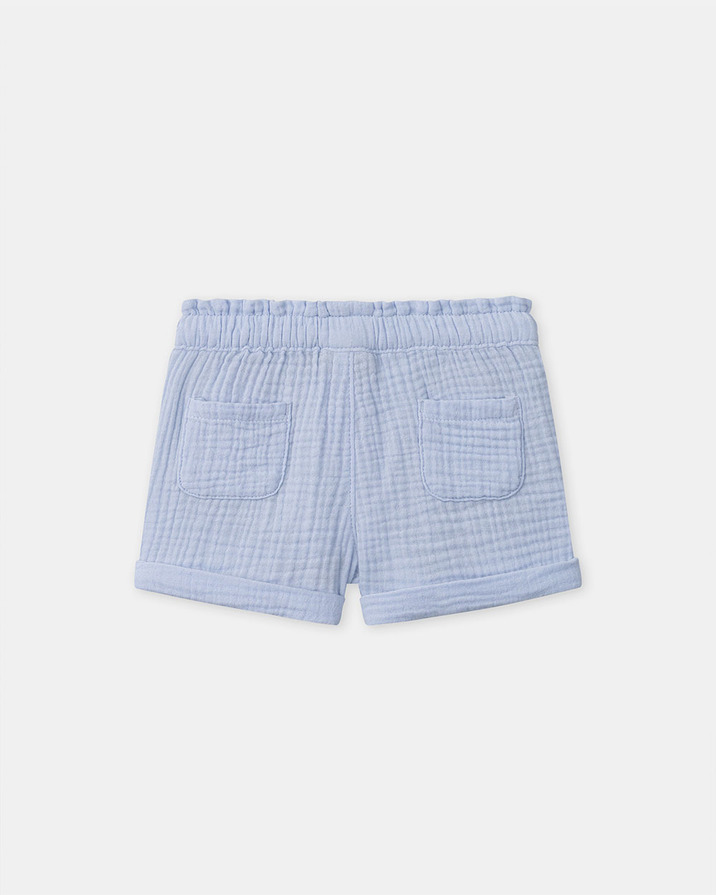 Short en double gaze de coton Coloris bleu ciel Sergent Major