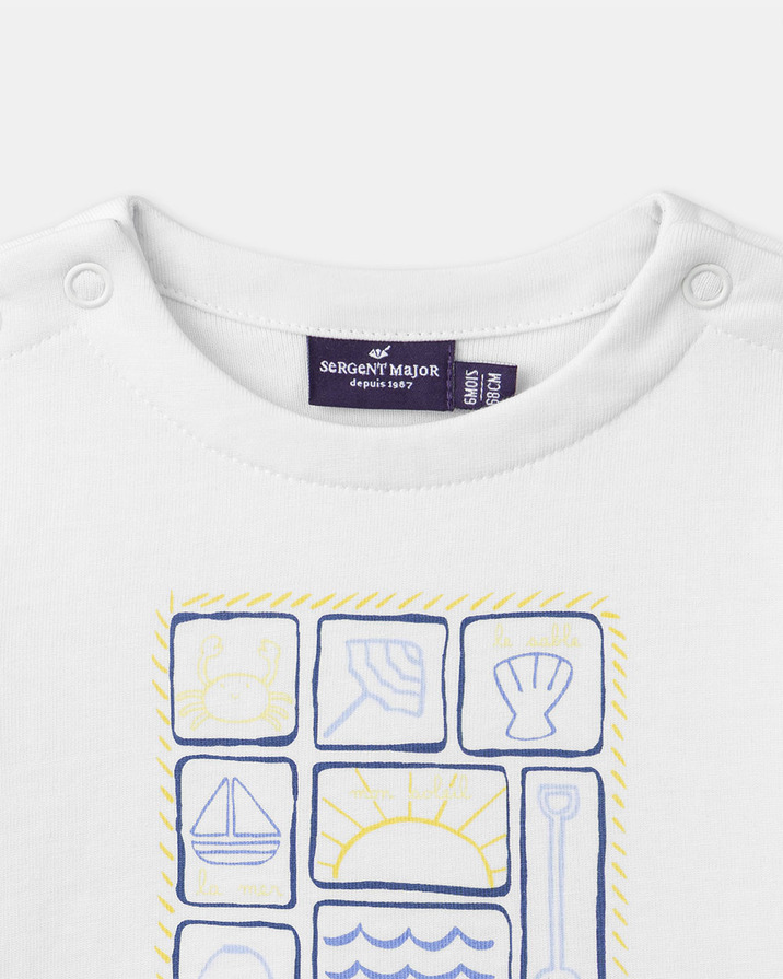 Body t-shirt imprimé mer Coloris écru Sergent Major