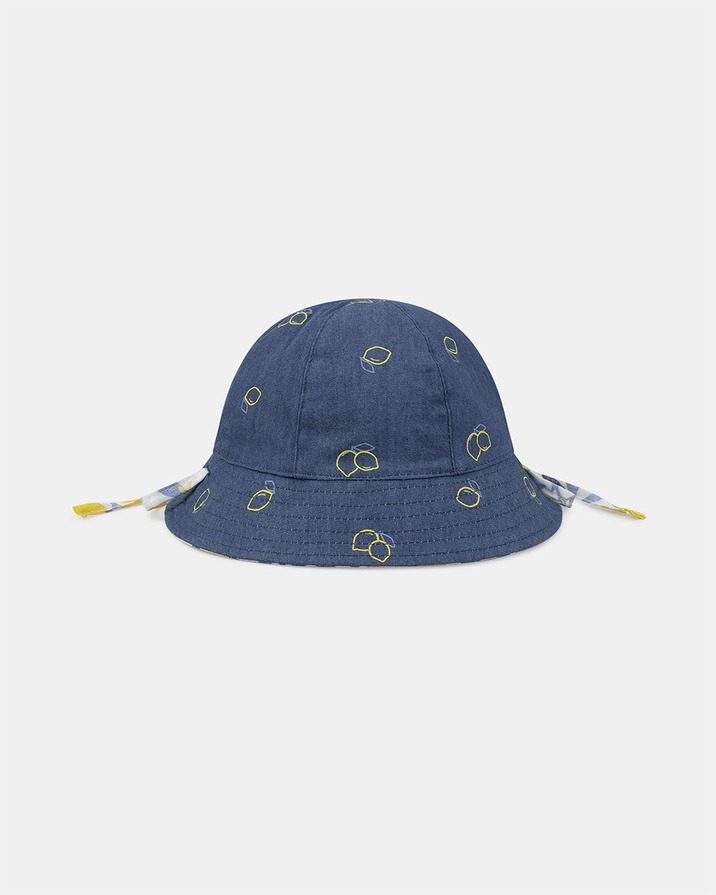 Chapeau r&eacute;versible citrons ou denim Coloris bleu  Sergent Major
