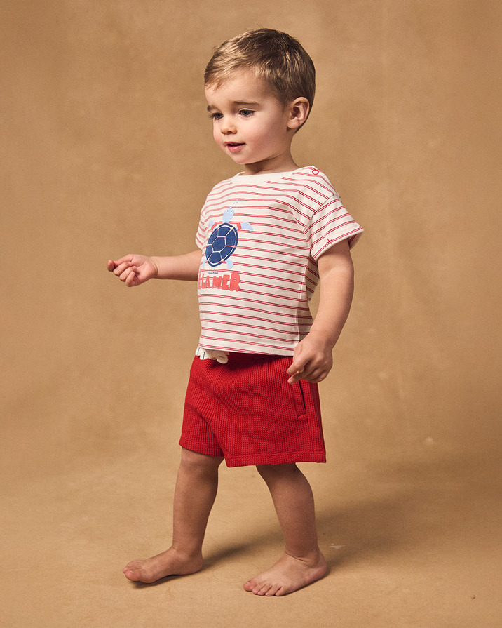 Ensemble t-shirt à rayures et short rouge Coloris rouge Sergent Major