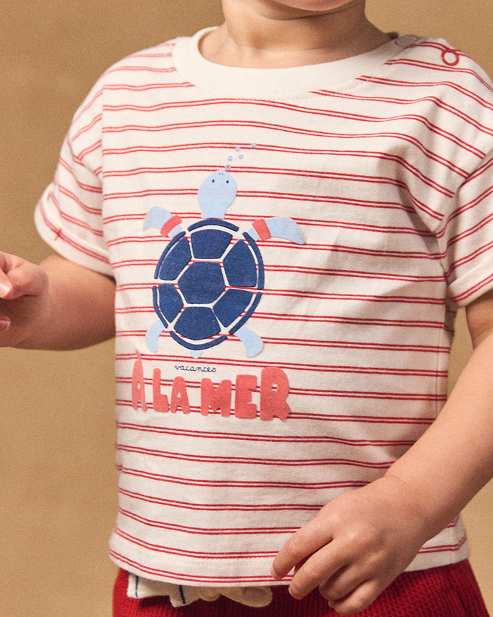 Ensemble t-shirt à rayures et short rouge Coloris rouge Sergent Major
