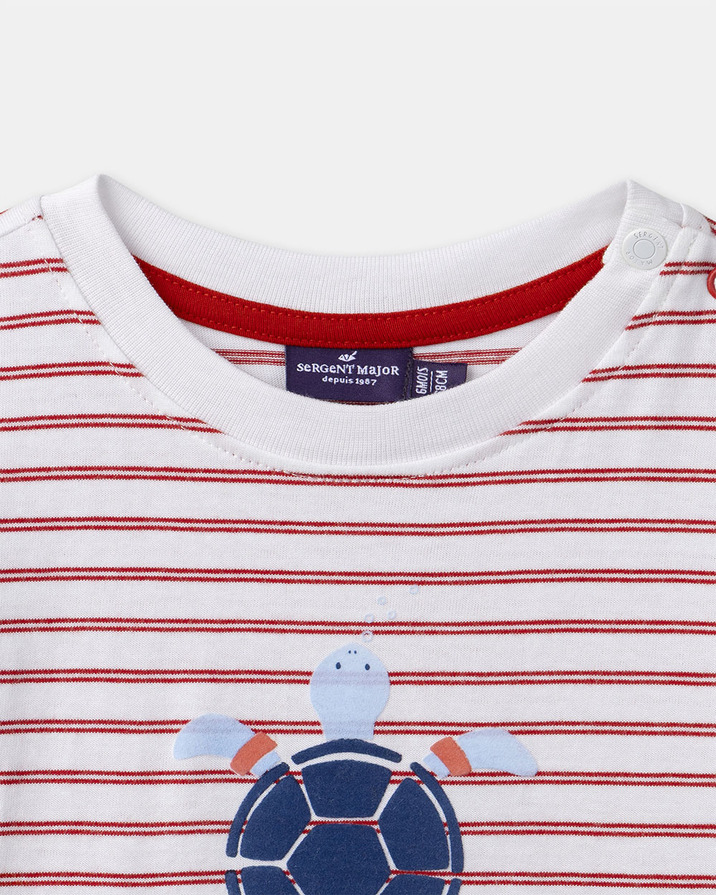 Ensemble t-shirt à rayures et short rouge Coloris rouge Sergent Major