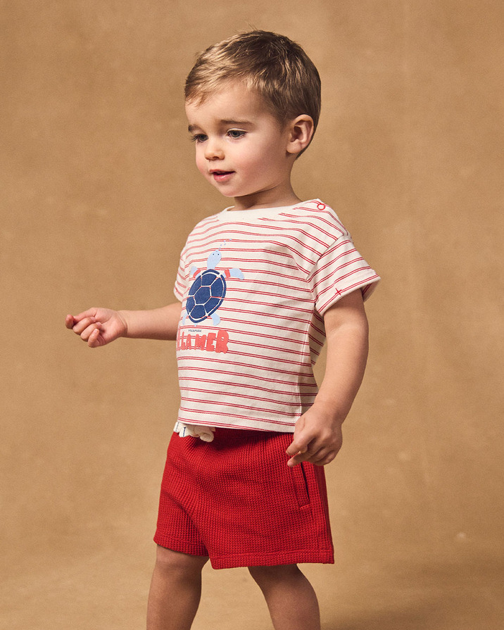 Ensemble t-shirt à rayures et short rouge Coloris rouge Sergent Major