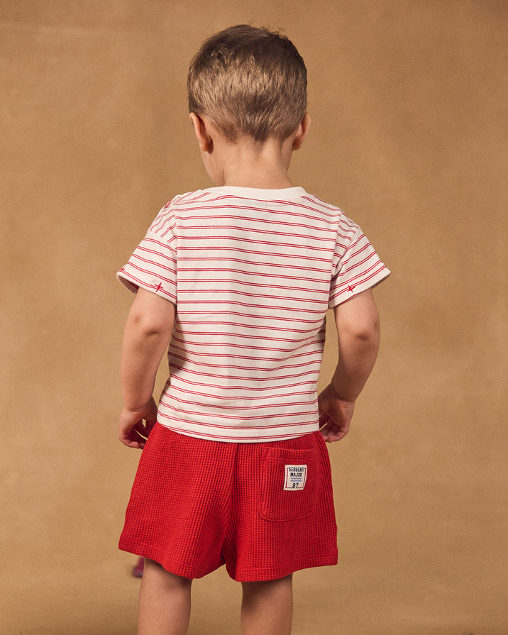 Ensemble t-shirt à rayures et short rouge Coloris rouge Sergent Major