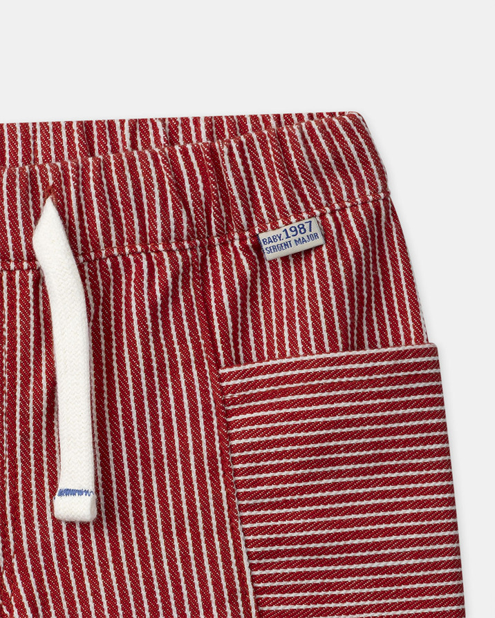 Short à rayures Coloris rouge Sergent Major