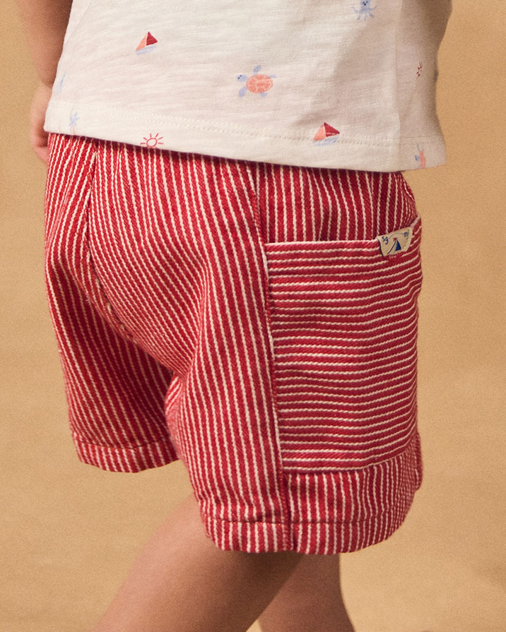 Short à rayures Coloris rouge Sergent Major