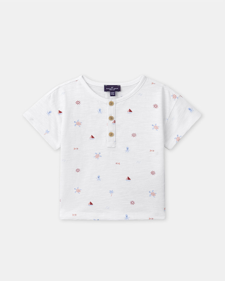 T-shirt imprimé marin et animaux Coloris écru Sergent Major