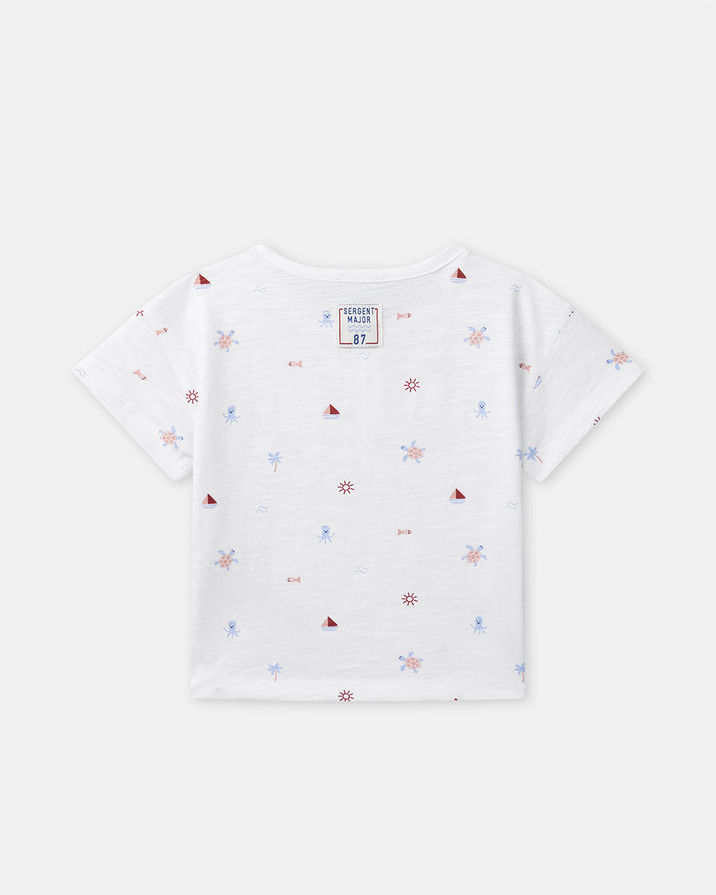T-shirt imprimé marin et animaux Coloris écru Sergent Major
