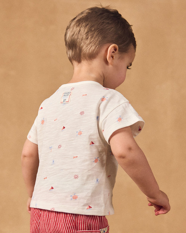 T-shirt imprimé marin et animaux Coloris écru Sergent Major