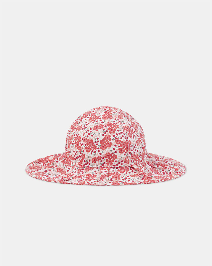 Chapeau cache nuque imprimé fleuri Bébé Fille Coloris rose Sergent Major