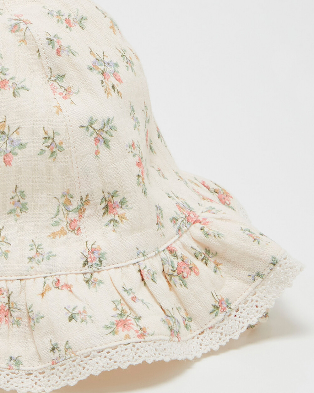 Chapeau imprim&eacute; fleurs Coloris craie  Natalys