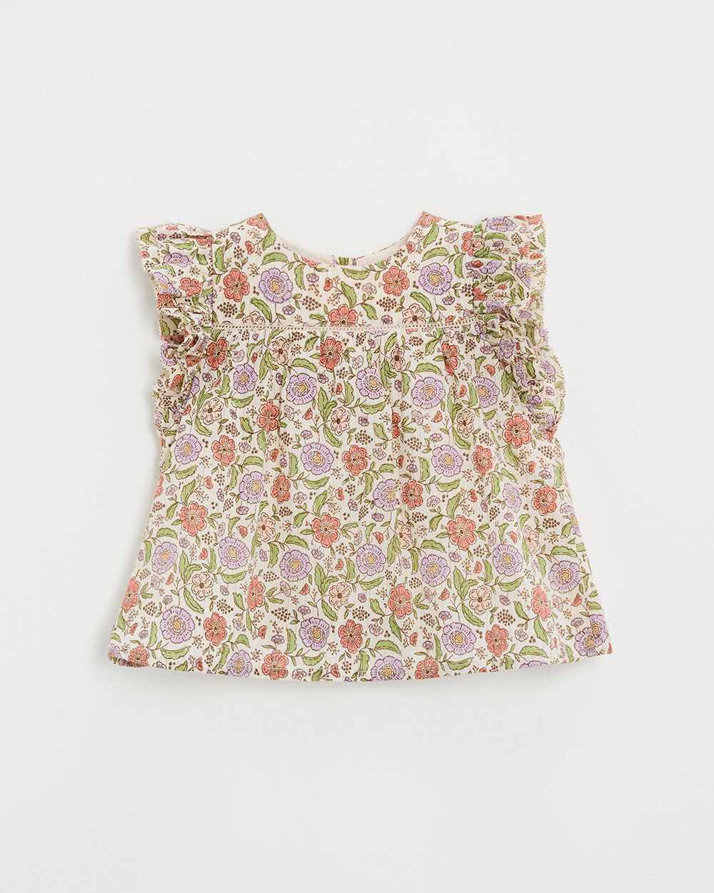 Blouse enfant imprimé fleurs A rayures lurex Natalys