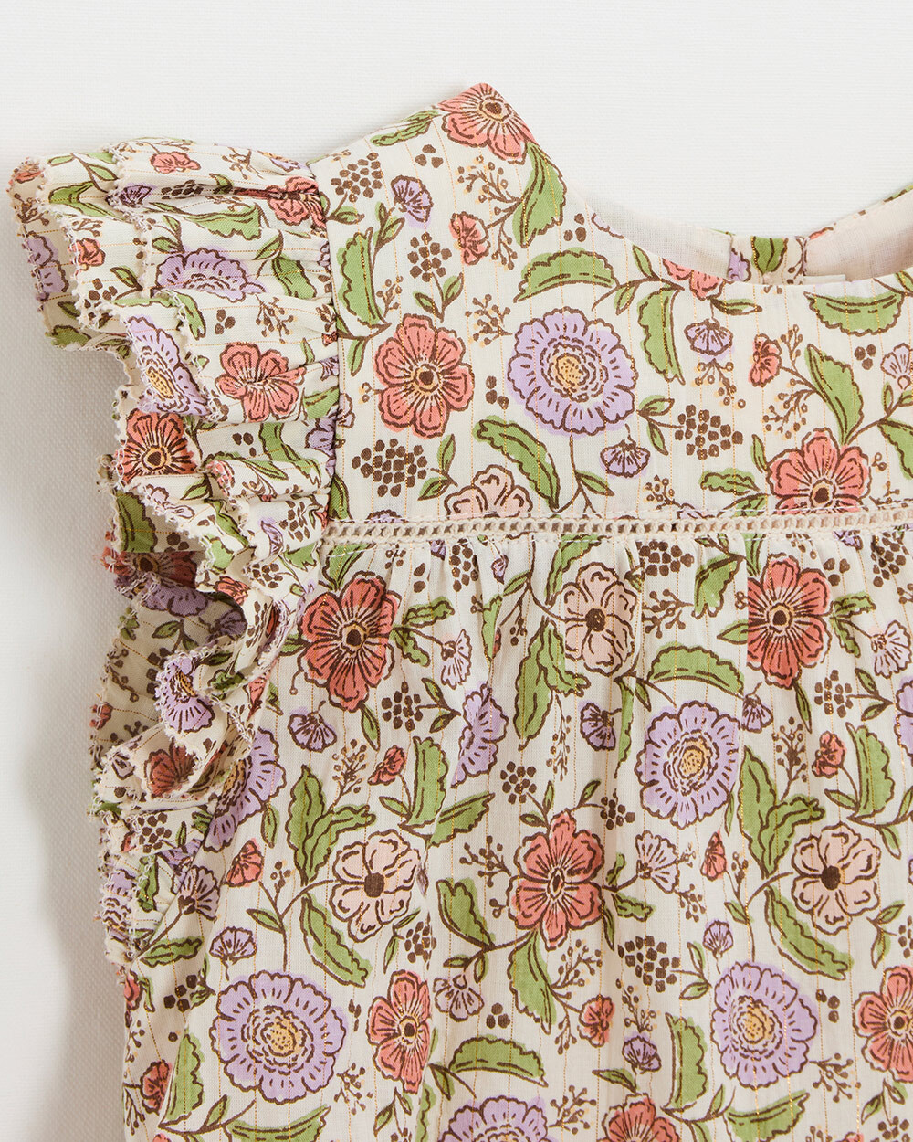 Blouse enfant imprimé fleurs A rayures lurex Natalys