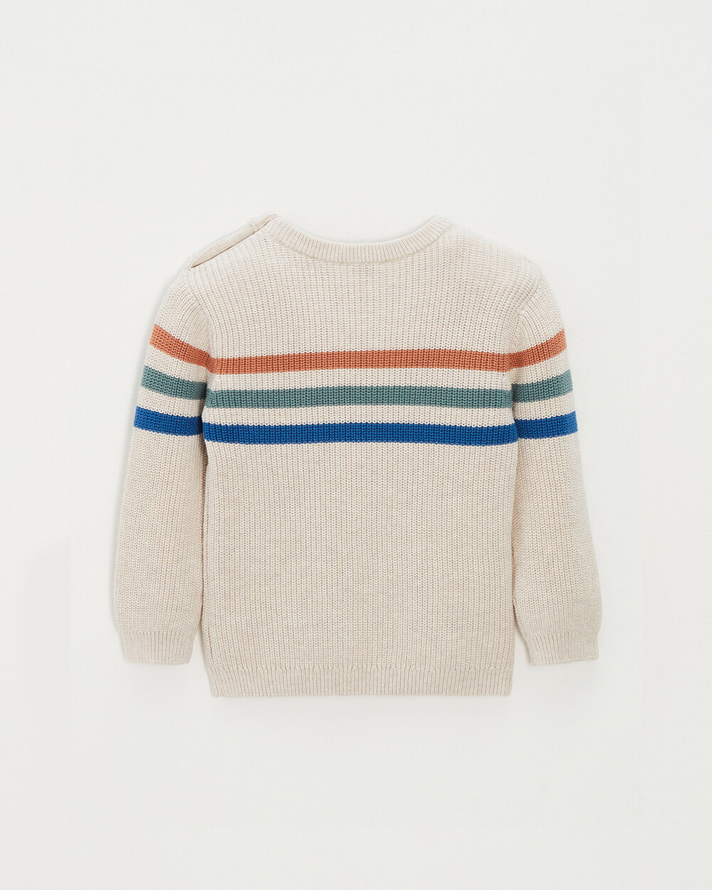 Pull enfant rayé en coton Coloris naturel chiné Natalys