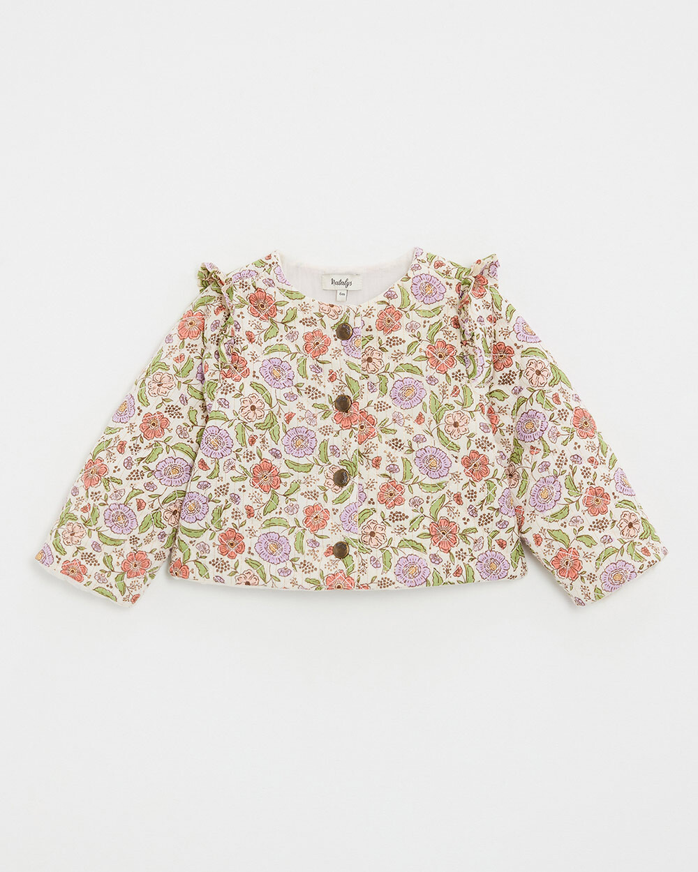Veste matelass&eacute;e Imprim&eacute; fleurs rayures lurex  Natalys