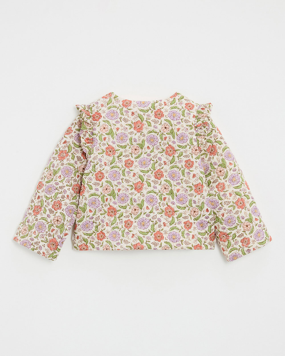 Veste enfant matelassée Imprimé fleurs rayures lurex Natalys