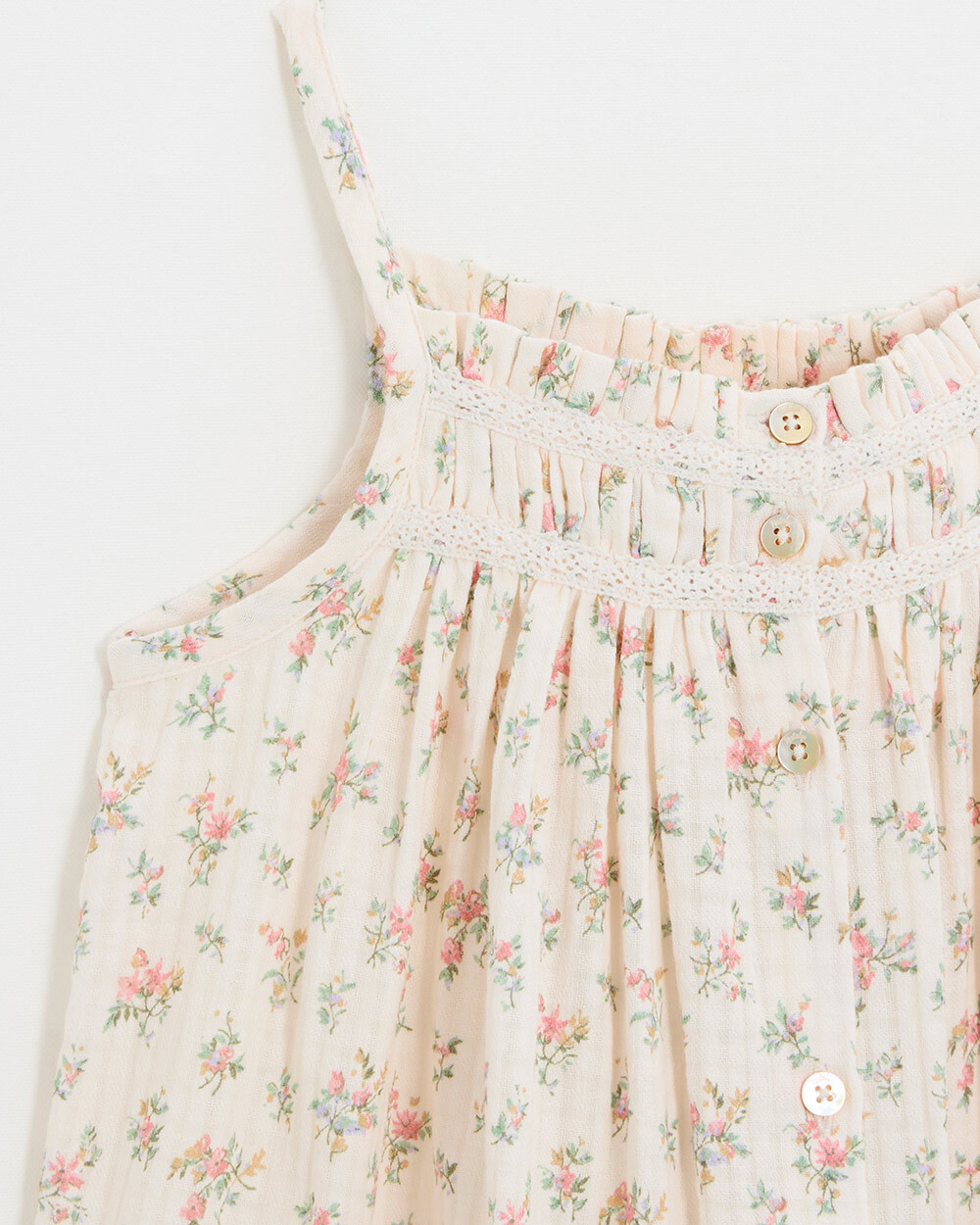 Robes enfant à bretelles Imprimé fleurs Natalys