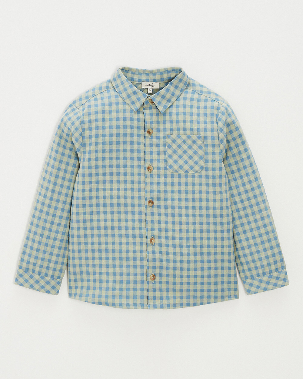 Chemise enfant à carreaux Coloris bleu Natalys