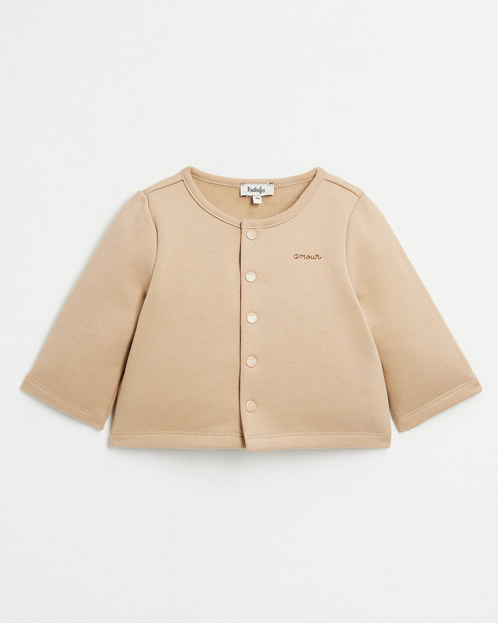 Gilet en molleton brodé Coloris camel Natalys