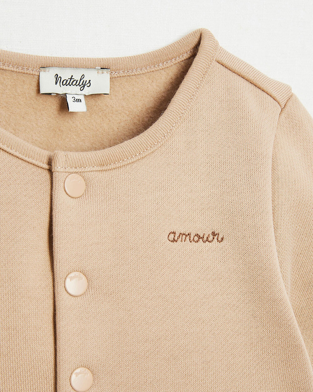 Gilet en molleton brodé Coloris camel Natalys