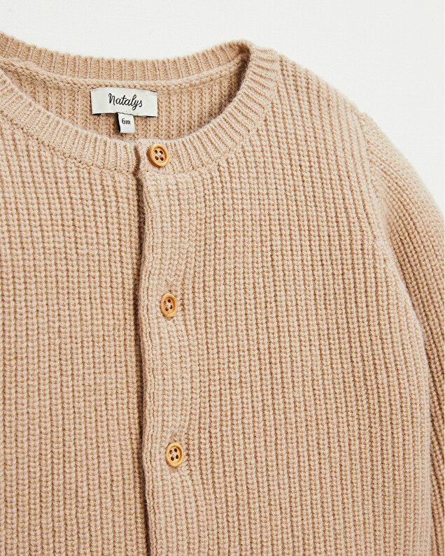 Gilet mixte en laine Mérinos Coloris caramel  Natalys