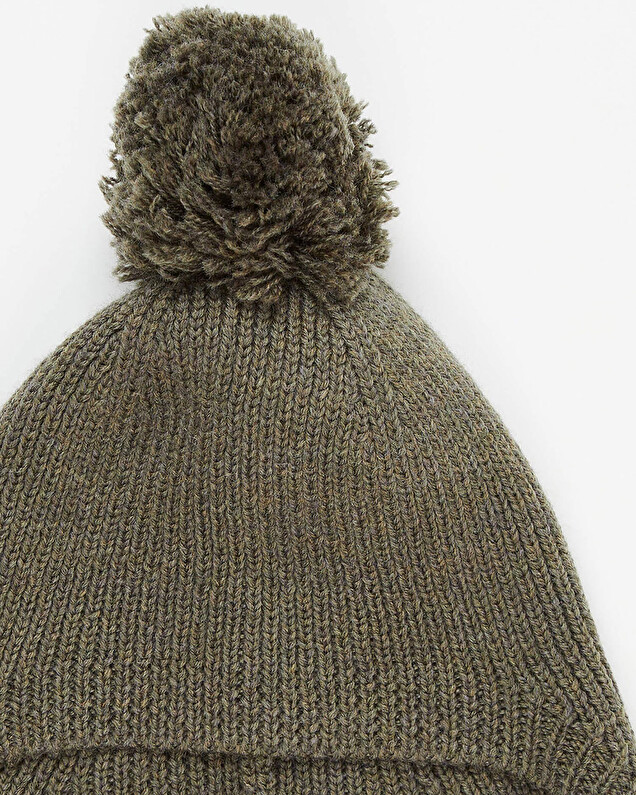 Bonnet en laine Mérinos Coloris vert mousse Natalys
