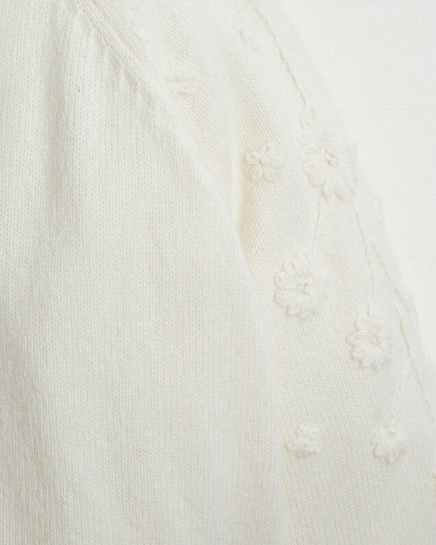 Cardigan enfant brodé en tricot Coloris écru Natalys