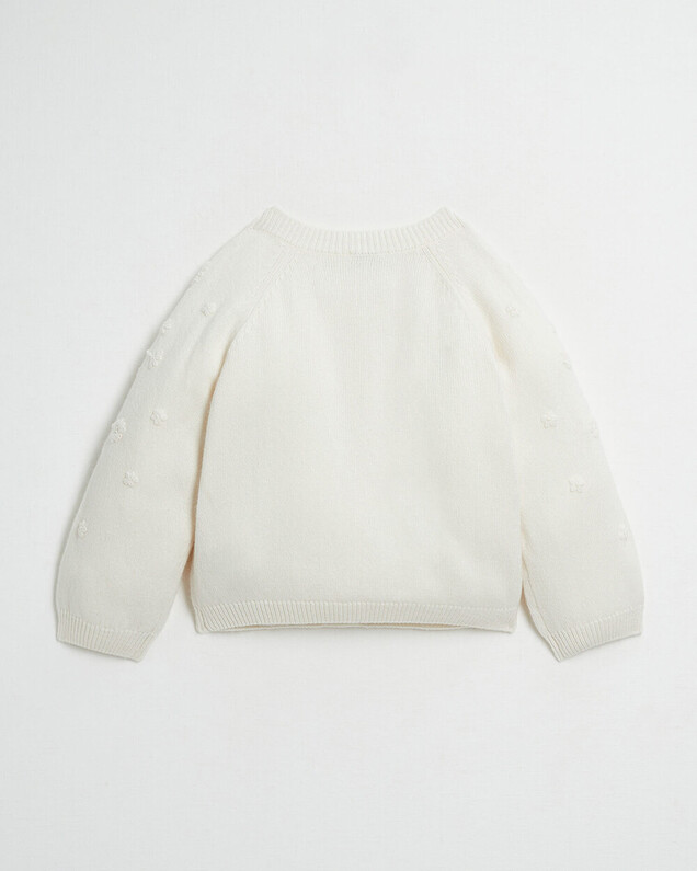 Cardigan enfant brodé en tricot Coloris écru Natalys