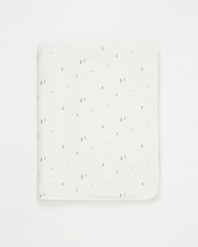 Couverture doublé fourrure Imprimé bateau  Natalys