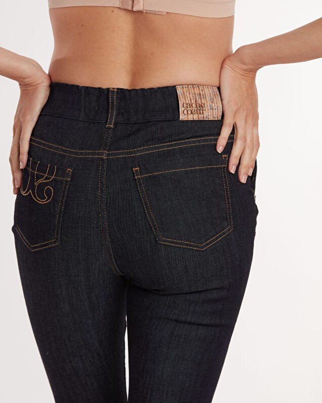 Jean de grossesse slim Denim brut  Cache coeur