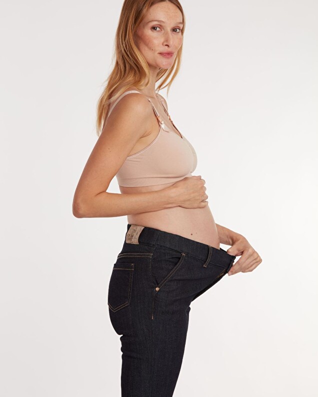 Jean de grossesse slim Denim brut  Cache coeur