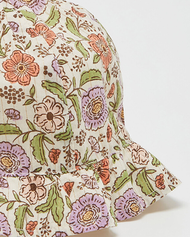 Chapeau imprimé fleurs A rayures lurex Natalys