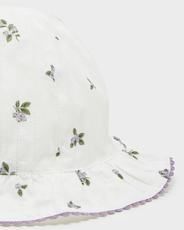 Chapeau imprimé myrtilles Coloris blanc Natalys