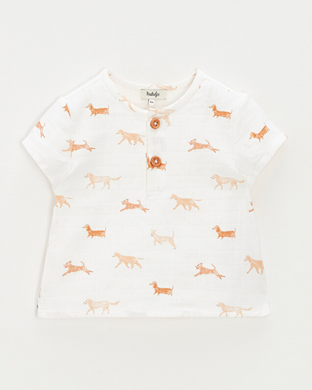 Chemise manches courtes Imprimé chiens Natalys