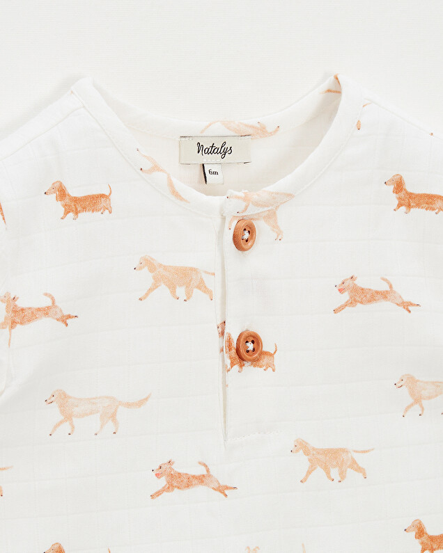 Chemise manches courtes Imprimé chiens Natalys