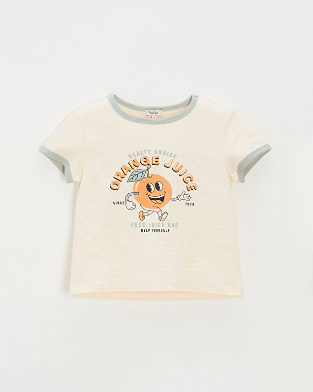 Tee-shirt enfant manches courtes Coloris écru Natalys