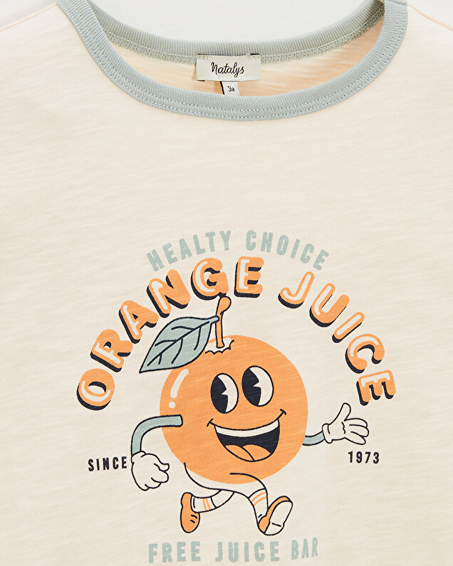 Tee-shirt enfant manches courtes Coloris écru Natalys