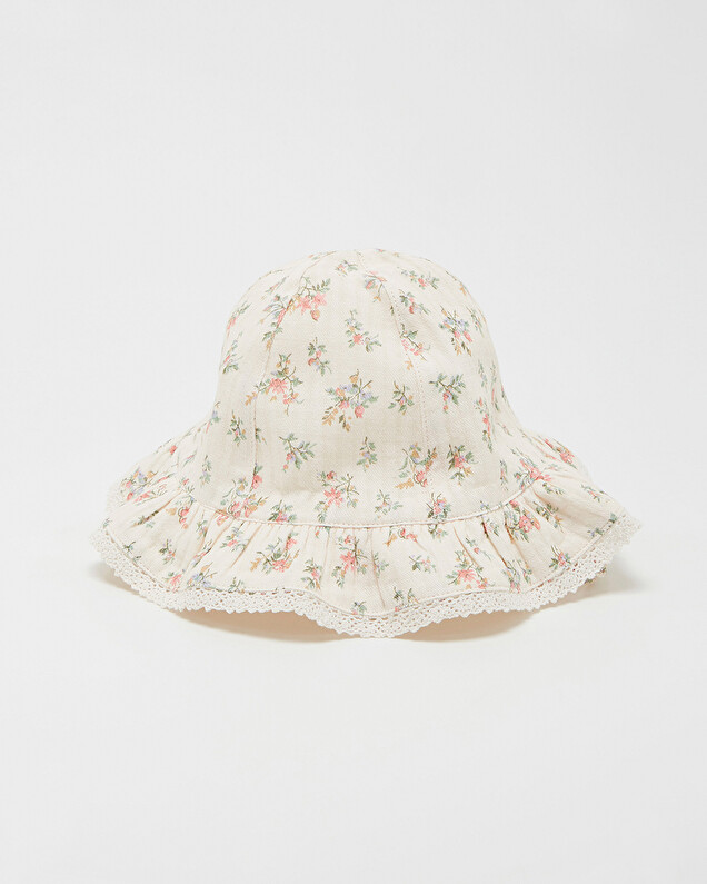 Chapeau imprimé fleurs Coloris craie Natalys