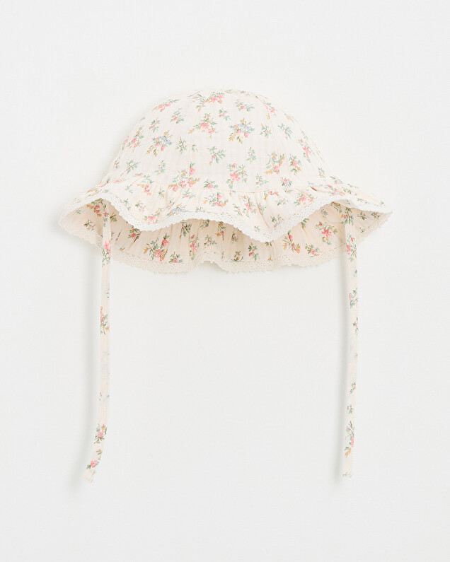 Chapeau imprimé fleurs Coloris craie Natalys